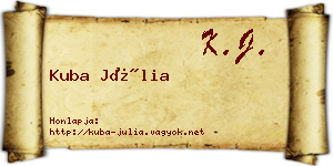 Kuba Júlia névjegykártya