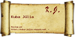 Kuba Júlia névjegykártya